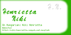henrietta niki business card